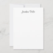 Trendy Handgeschreven Script Naam Modern Minimalis Notitiekaartje (Voorkant)