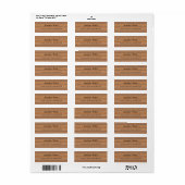 Trendy handgeschreven Script Name Text Wood Return Etiket (Full Sheet)