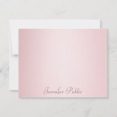 Trendy Handgeschreven Script Roos Goud Modern Eleg Notitiekaartje (Voorkant)