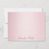 Trendy Handgeschreven Script Roos Goud Modern Eleg Notitiekaartje (Achterkant)