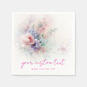 Trendy handgeschreven script tekst waterverf bloem servet (Voorkant)