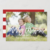 Trendy handgeschreven script | Vakantiefotokaart Feestdagenkaart (Voorkant / Achterkant)