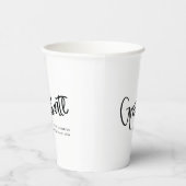 Trendy handgeschreven script zwart-wit Afstuderen Papieren Bekers (Rechts)