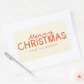 Trendy handgeschreven vrolijke kersttekst rechthoekige sticker (Envelop)