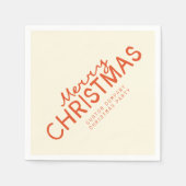 Trendy handgeschreven vrolijke kersttekst servet (Voorkant)