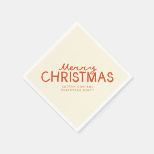 Trendy handgeschreven vrolijke kersttekst servet