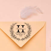 Trendy handgetekende bloemenkrans | Retouradres Rubberstempel