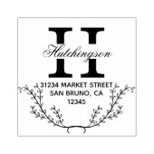 Trendy handgetekende krans retouradres rubberstempel (Afrduk)