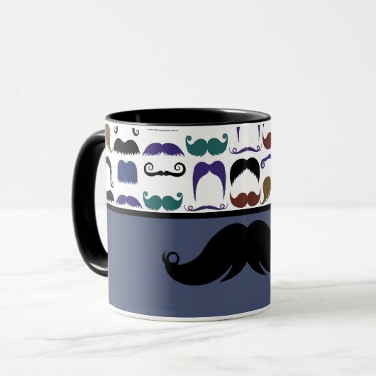 Trendy Handlebar Mustache Mustache Stache Mok (Voorkant links)