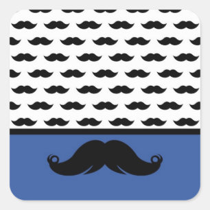 Trendy Handlebar Mustache Mustache Stache Vierkante Sticker
