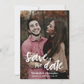 Trendy Handlettering script verloving foto Save The Date (Voorkant)