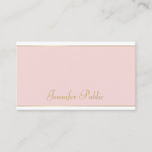 Trendy Handschrift Blush Pink Gold Sjabloon Modern Visitekaartje