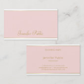 Trendy Handschrift Blush Pink Gold Sjabloon Modern Visitekaartje (Voorkant / Achterkant)