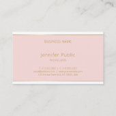 Trendy Handschrift Blush Pink Gold Sjabloon Modern Visitekaartje (Achterkant)