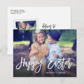 Trendy handschrift| Pasfoto Feestdagenkaart (Voorkant / Achterkant)