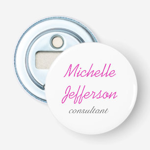 Trendy handschrift Roze wit Button Flesopener