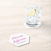 Trendy handschrift Roze wit Kartonnen Onderzetters (Insitu)