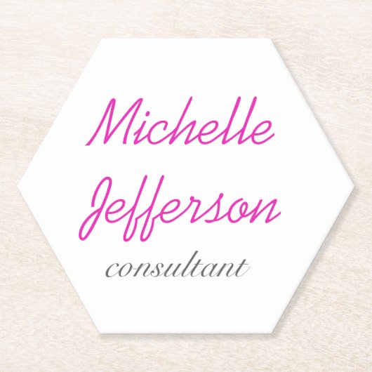 Trendy handschrift Roze wit Kartonnen Onderzetters (Voorkant)