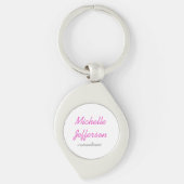 Trendy handschrift Roze wit Sleutelhanger (Voorkant)