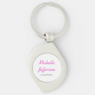 Trendy handschrift Roze wit Sleutelhanger