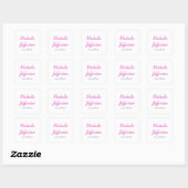 Trendy handschrift Roze wit Vierkante Sticker (Vel)