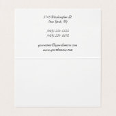 Trendy handschrift Roze wit Visitekaartje (Binnenkant ongevouwen)