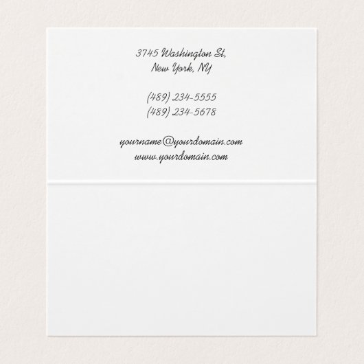 Trendy handschrift Roze wit Visitekaartje (Binnenkant ongevouwen)