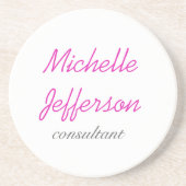 Trendy handschrift Roze wit Zandsteen Onderzetter (Voorkant)