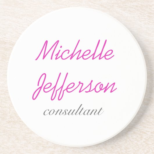 Trendy handschrift Roze wit Zandsteen Onderzetter (Voorkant)