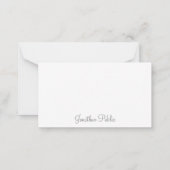 Trendy handschrift Script Monogram Eenvoudig ontwe Notitiekaartje (Achterkant)