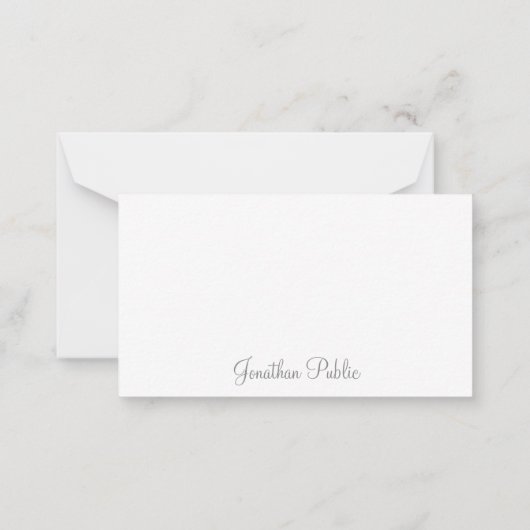 Trendy handschrift Script Monogram Eenvoudig ontwe Notitiekaartje (Achterkant)