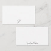 Trendy handschrift Script Monogram Eenvoudig ontwe Notitiekaartje (Voorkant / Achterkant)