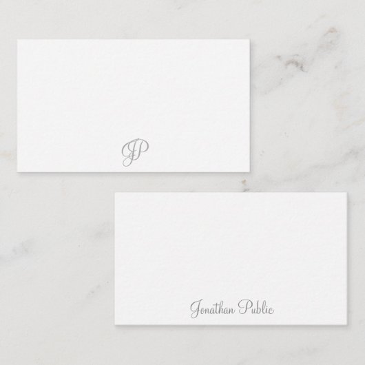 Trendy handschrift Script Monogram Eenvoudig ontwe Notitiekaartje (Voorkant / Achterkant)