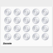 Trendy handschrift script zilveren look elegant ronde sticker (Vel)
