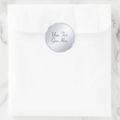 Trendy handschrift script zilveren look elegant ronde sticker (Tas)