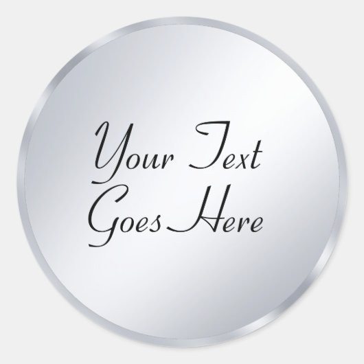 Trendy handschrift script zilveren look elegant ronde sticker (Voorkant)