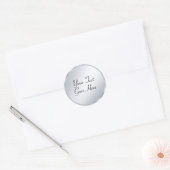 Trendy handschrift script zilveren look elegant ronde sticker (Envelop)