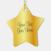 Trendy Handwriting Script Sjabloon Gold look Keramisch Ornament (Links)