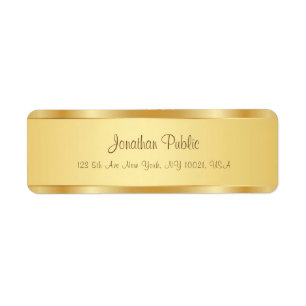 Trendy Handwrity Name Text Professional Gold Etiket