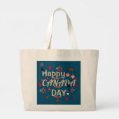 Trendy Happy Canada Day Grote Tote Bag (Achterkant)