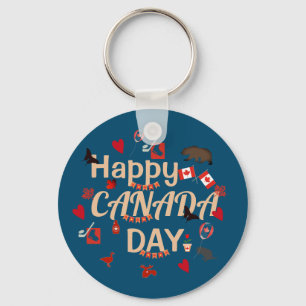 Trendy Happy Canada Day Sleutelhanger