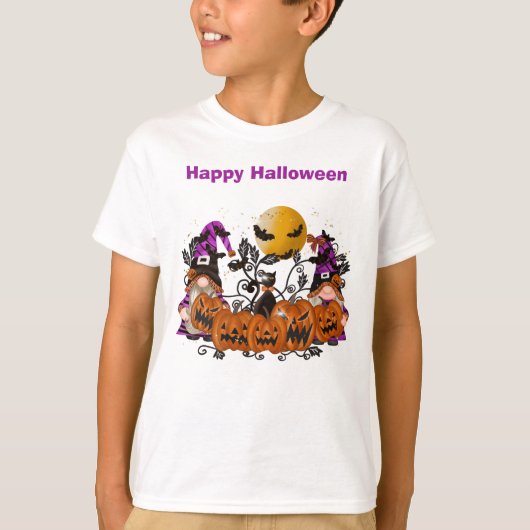 Trendy Happy Halloween Gnome Boy T-shirt (Voorkant)