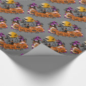 Trendy Happy Halloween Grey Gnome Cadeaupapier (Hoek)