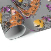 Trendy Happy Halloween Grey Gnome Cadeaupapier (Rol Hoek)