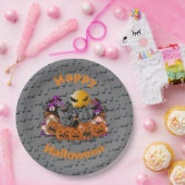 Trendy Happy Halloween Grey Gnome Papieren Bordje (Feest)