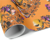 Trendy Happy Halloween Oranje Gnome Cadeaupapier (Rol Hoek)