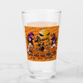Trendy Happy Halloween Oranje Gnome Glas (Voorkant)