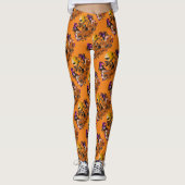 Trendy Happy Halloween Oranje Gnome Leggings (Voorkant)