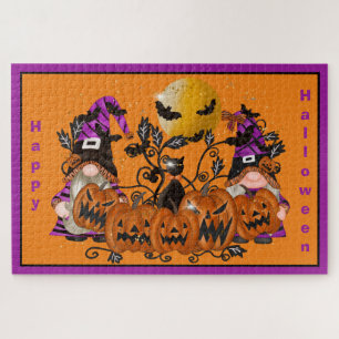 Trendy Happy Halloween Oranje Gnome Legpuzzel