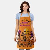 Trendy Happy Halloween Oranje Gnome Schort (Gedragen)
